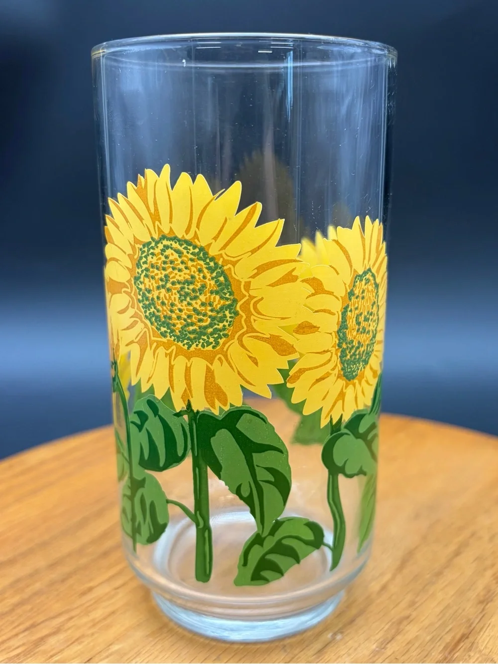 Vintage Libbey Sunflower Glass Tumbler Cup 12oz Replacement 5.5” Tall Retro